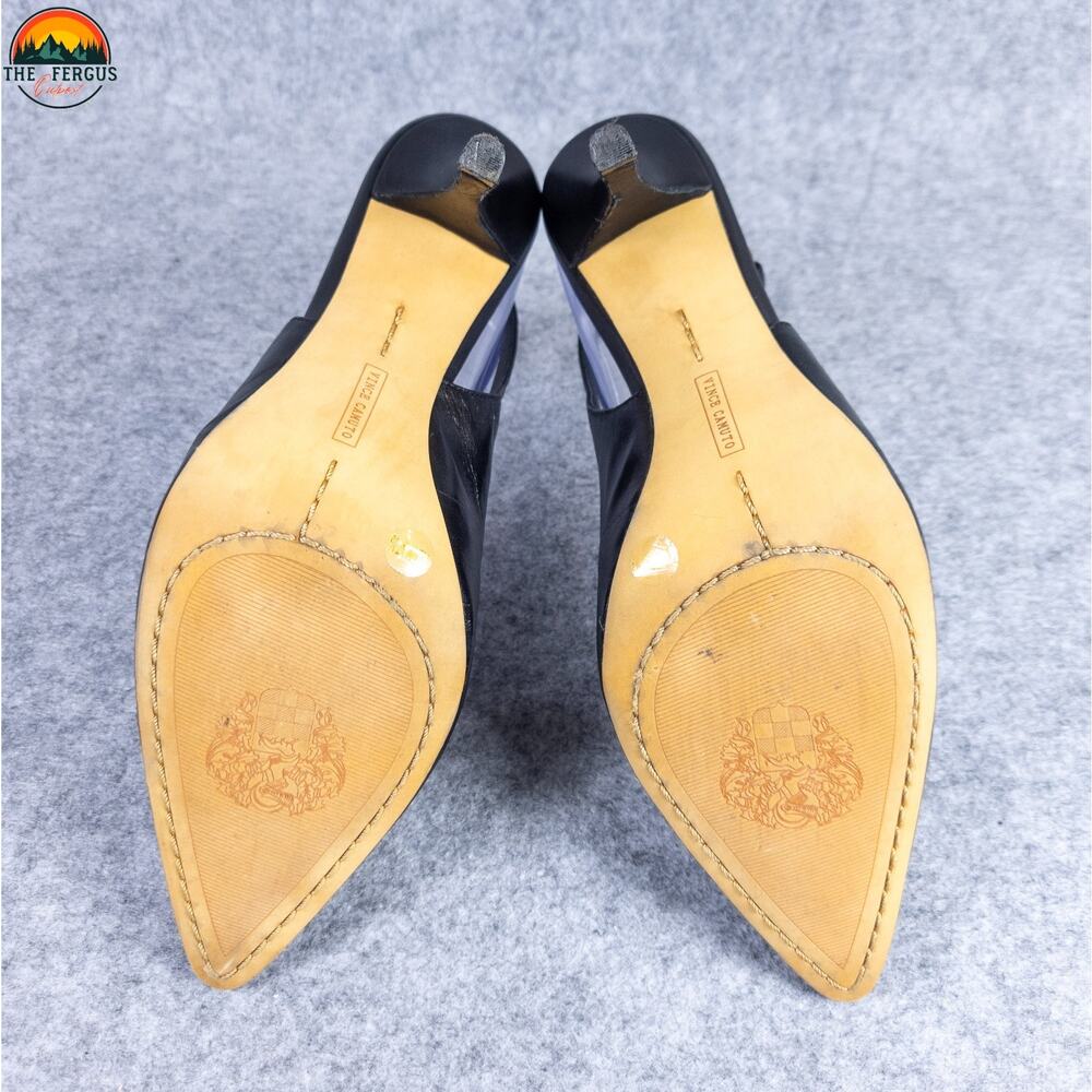 Vince Camuto Stefania Slingback Stiletto Heels Black Leather Women's Size 7.5 M - Picture 5 of 13